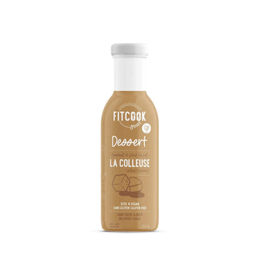 Sauce dessert sans sucre au caramel salé, la colleuse par FitCook Foodz.