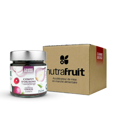 Caisse de Confit d'oignons et canneberge par CANNE BERGE. Aliments du Québec par Nutra-Fruit.