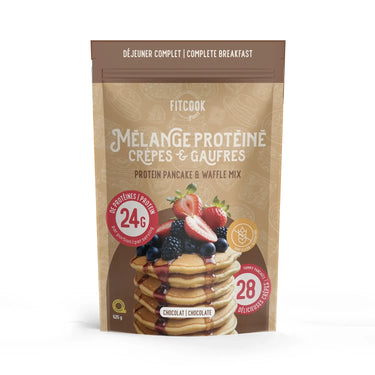 Sac de mélange protéiné sans gluten au chocolat pour crêpes et gaufres par FitCook Foodz