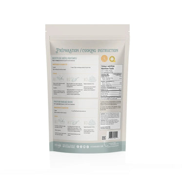 Tableau des valeurs nutritive du mélange protéiné original sans gluten par FitCook Foodz.