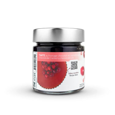 Recette tarte au fromage, chocolat et canneberge fait avec la Gelée pure canneberge par CANNE BERGE. Aliments du Québec par Nutra-Fruit.