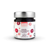 Pot de gelée de canneberge avec pectine par CANNE BERGE. Aliments du Québec par Nutra-Fruit.