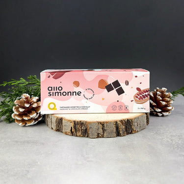 Coffret cadeau rose par Allo Simonne contenant 3 pots de tartinade.