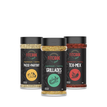 Trio d'assaisonnements sans gluten FitCook Foodz.