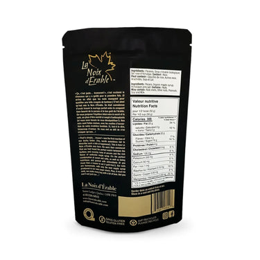 Tableau valeur nutritive des pacanes pralinées à l'érable par la Noix d'Érable.