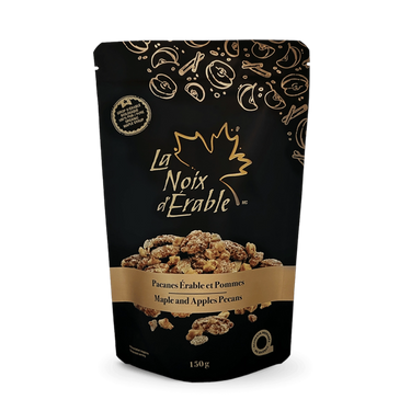 Sac de Pacanes érable et Pommes par la Noix d'Érable. Aliments du Québec.