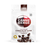 Sac 1 kg de canneberges enrobées de chocolat noir par CANNE BERGE. Aliments préparés au Québec par Nutra-Fruit