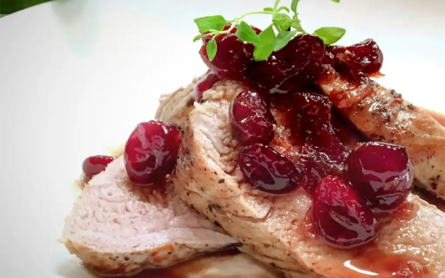 Longe de porc porto et érable fait avec des produits CANNE BERGE