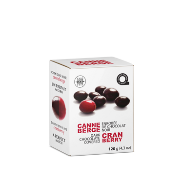 CANNEBERGE ENROBÉE DE CHOCOLAT NOIR, 120g
