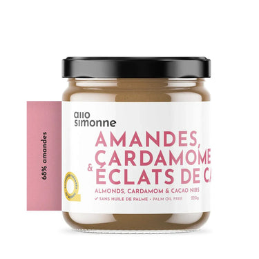 Tartinade Amandes, cardamone et éclat de cacao