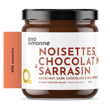 Tartinade Noisette, Chocolat noir et Sarrasin