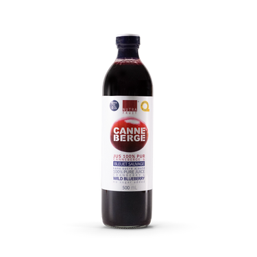 JUS 100% PUR CANNEBERGES & BLEUETS SAUVAGES SANS SUCRE 500 ml